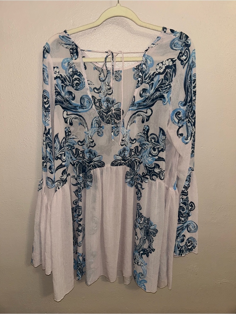 free people petal pink symphony textured printed swing dress boho - Picture 3 of 4